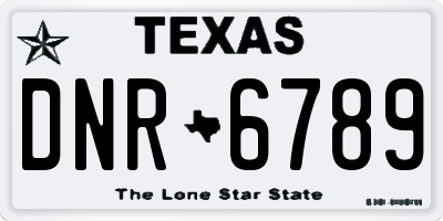 TX license plate DNR6789