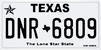 TX license plate DNR6809