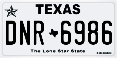 TX license plate DNR6986