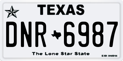 TX license plate DNR6987