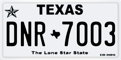 TX license plate DNR7003