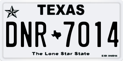 TX license plate DNR7014