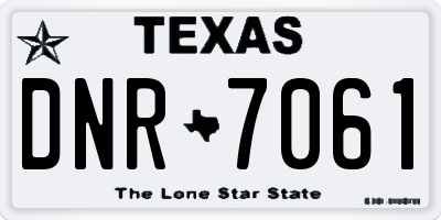 TX license plate DNR7061