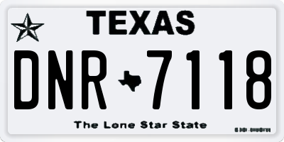 TX license plate DNR7118