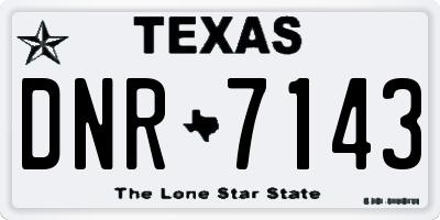 TX license plate DNR7143