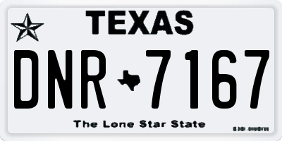 TX license plate DNR7167