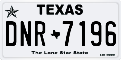 TX license plate DNR7196