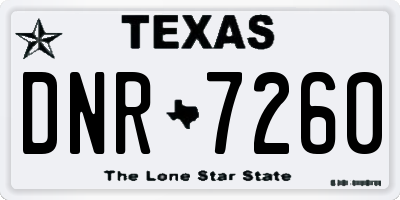 TX license plate DNR7260