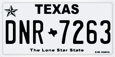 TX license plate DNR7263