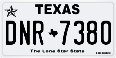 TX license plate DNR7380