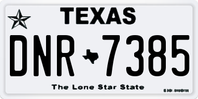 TX license plate DNR7385