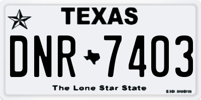 TX license plate DNR7403