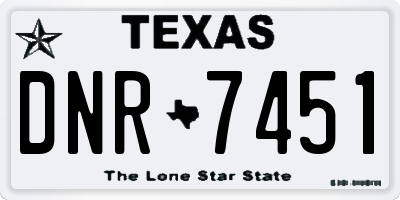 TX license plate DNR7451