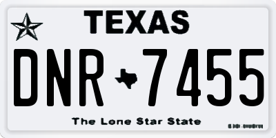 TX license plate DNR7455