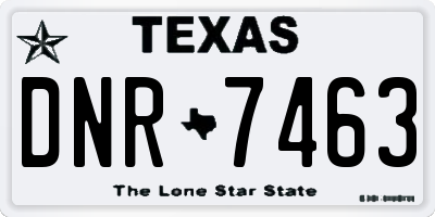 TX license plate DNR7463