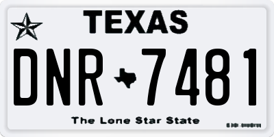 TX license plate DNR7481