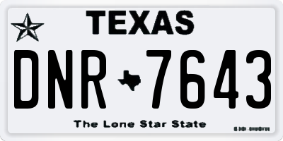 TX license plate DNR7643