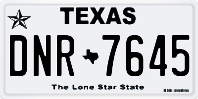 TX license plate DNR7645