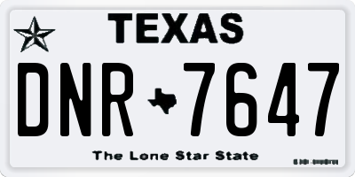 TX license plate DNR7647