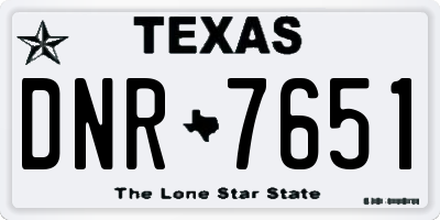 TX license plate DNR7651