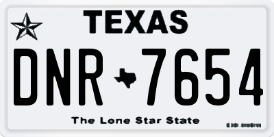 TX license plate DNR7654