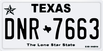 TX license plate DNR7663