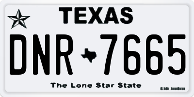 TX license plate DNR7665