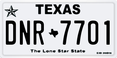 TX license plate DNR7701