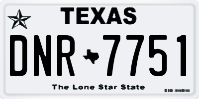TX license plate DNR7751