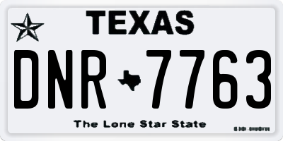 TX license plate DNR7763