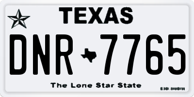 TX license plate DNR7765