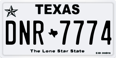 TX license plate DNR7774
