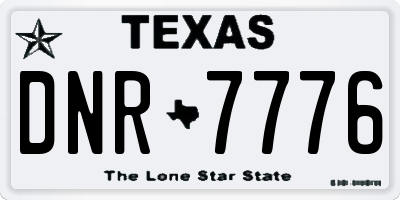 TX license plate DNR7776