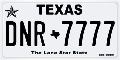 TX license plate DNR7777