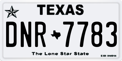 TX license plate DNR7783