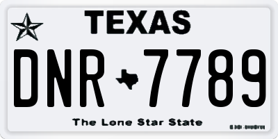 TX license plate DNR7789