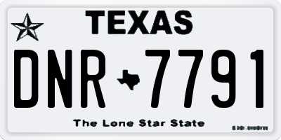 TX license plate DNR7791