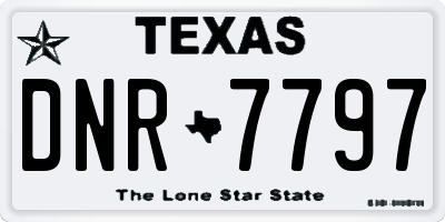 TX license plate DNR7797
