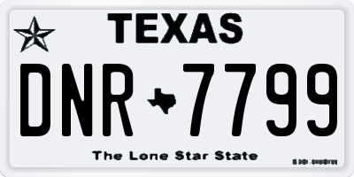 TX license plate DNR7799