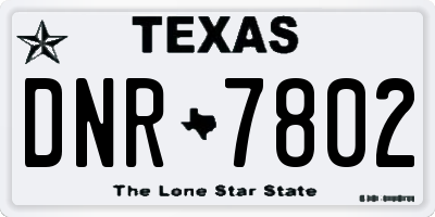 TX license plate DNR7802