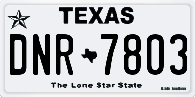 TX license plate DNR7803