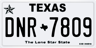 TX license plate DNR7809