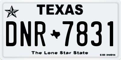 TX license plate DNR7831