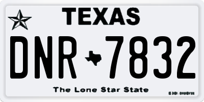 TX license plate DNR7832
