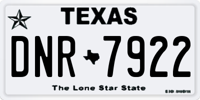 TX license plate DNR7922