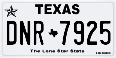 TX license plate DNR7925