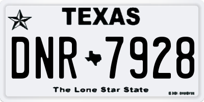 TX license plate DNR7928