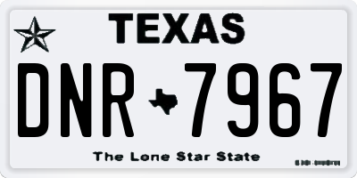 TX license plate DNR7967