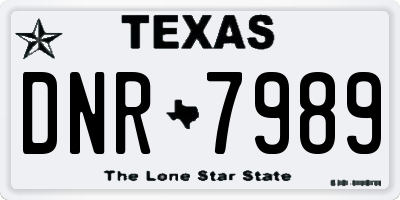 TX license plate DNR7989