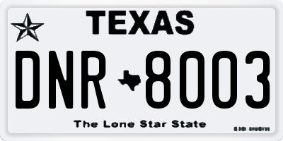 TX license plate DNR8003